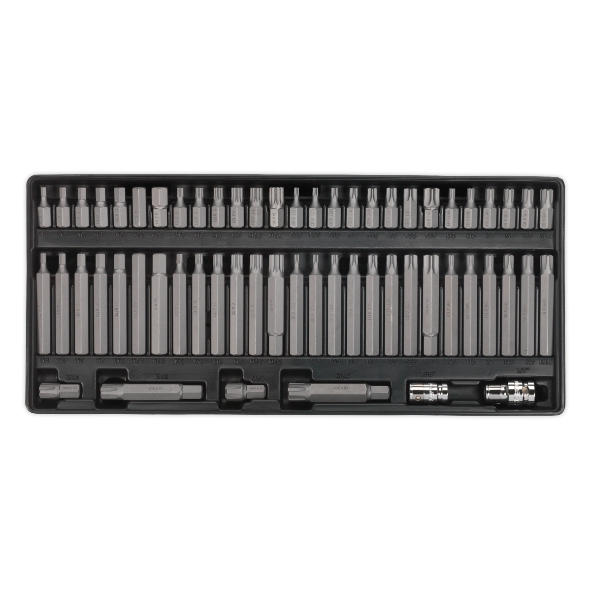 Tool Tray Mit Bit-Set 60-teilig – Inkl. TRX-Star, Hex, Ribe, Spline Bits