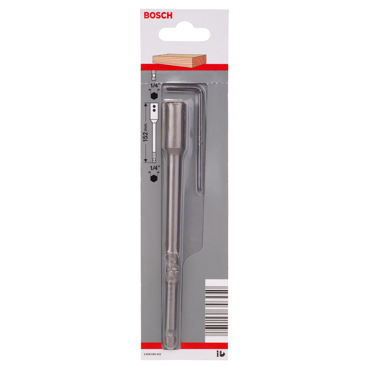 Bosch 2608595422 SelfCut Speed 1/4 Inch Hex Shank Extension 152mm