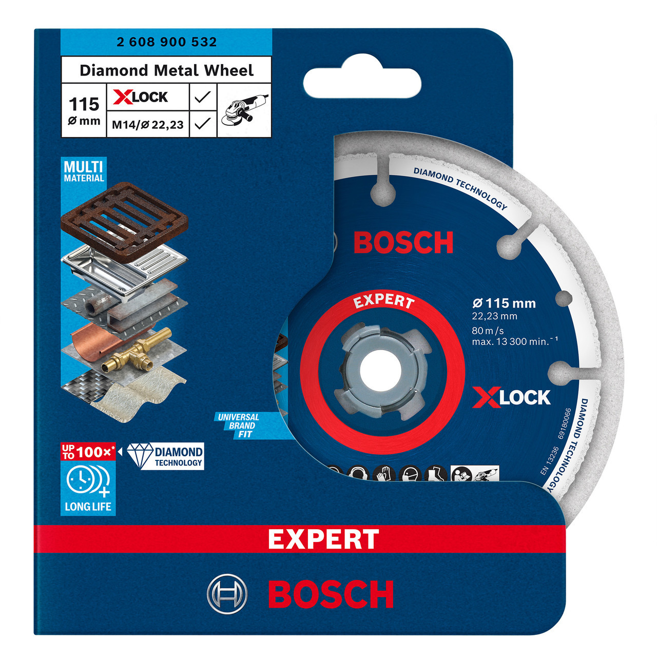 Bosch 2608900532 XLOCK Expert Diamond Metal Wheel Cutting Disc 115mm