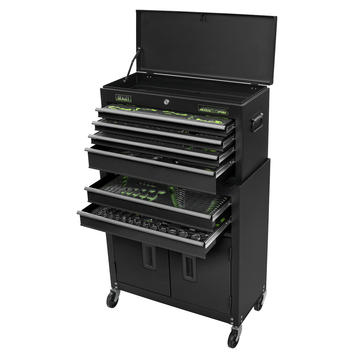 Sealey Top Chest & Rollcab Combination 6 Drawer with Tool Kit 247pc ...