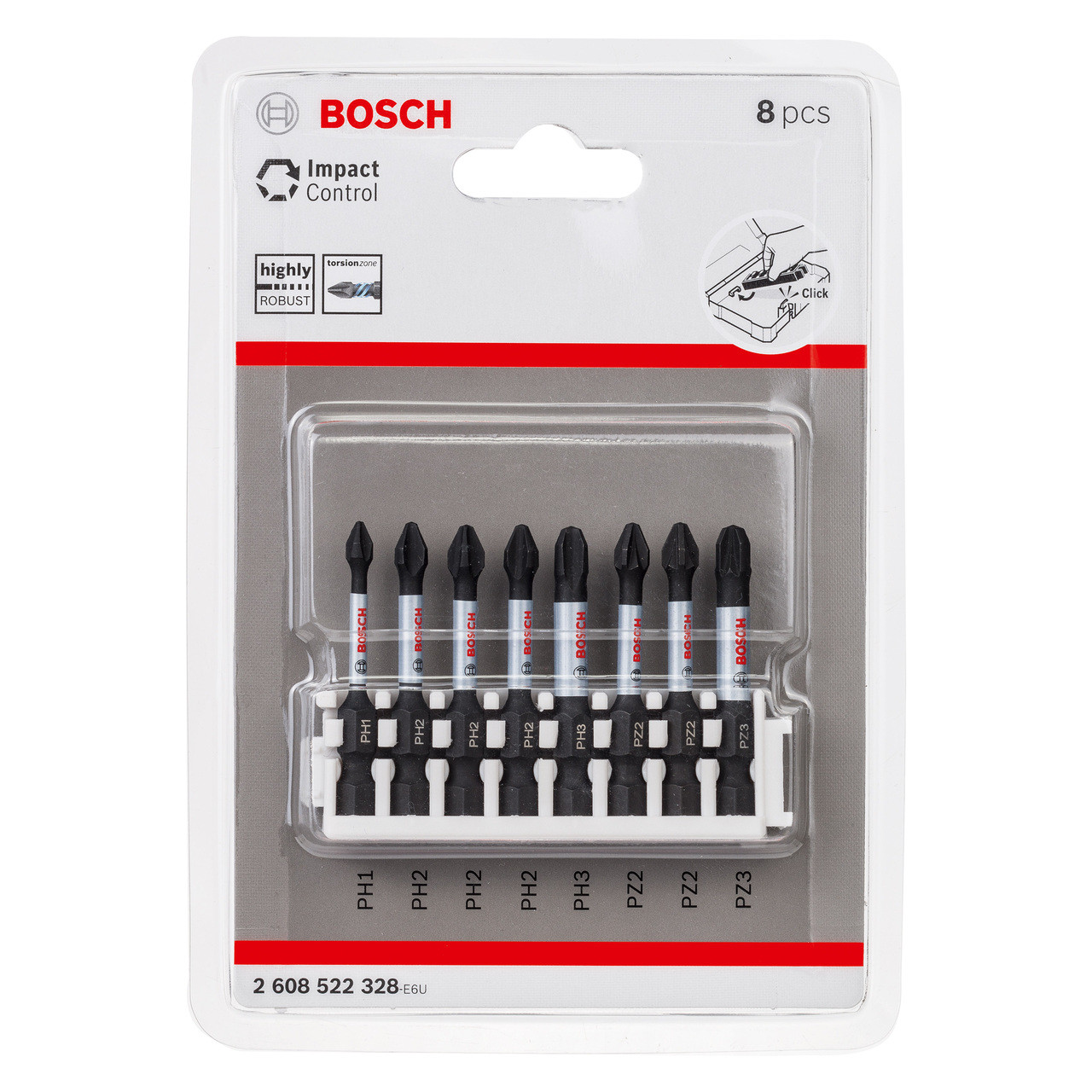 Bosch 2608522328 Impact Control Screwdriver Bit Set 50mm 8 Piece