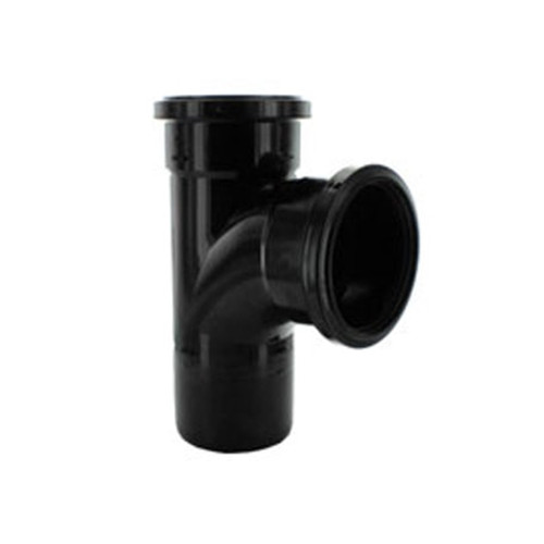 90deg T Branch 110mm Above Ground Black Soil Double Socket