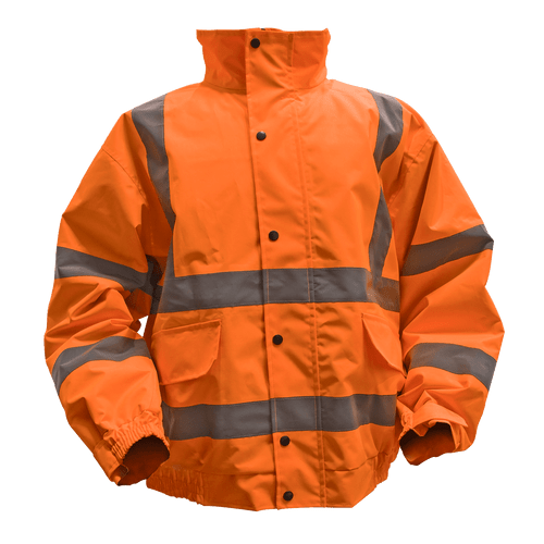 Hi-Vis Orange Jacket with Quilted Lining & Elasticated Waist - X-Large (802XLO) Hi-Vis Orange Jacket with Quilted Lining & Elasticated Waist - X-Large (802XLO)