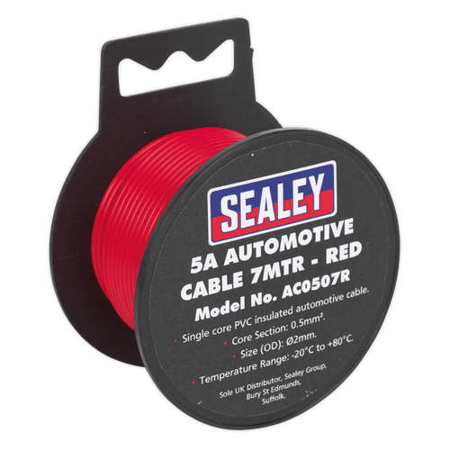 Automotive Cable Thick Wall 5A 7m Red (AC0507R)