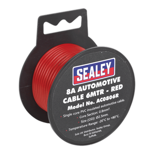Automotive Cable Thick Wall 8A 6m Red (AC0806R)