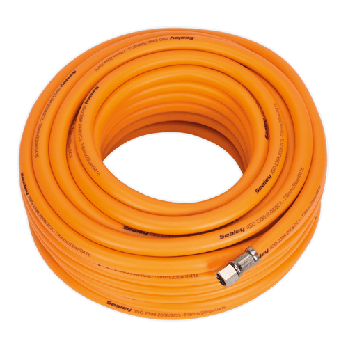 Air Hose 20m x ¯8mm Hybrid High-Visibility with 1/4"BSP Unions (AHHC20)