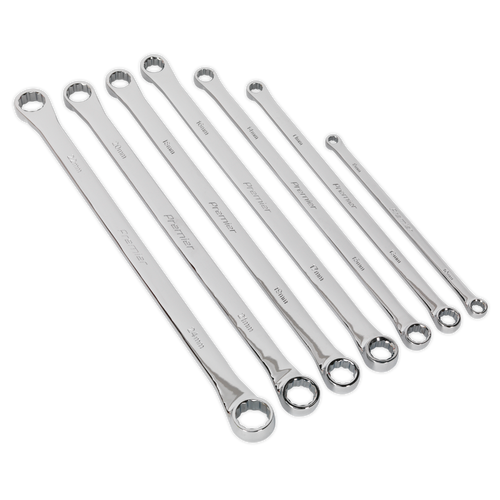 Double End Ring Spanner Set 7pc Extra-Long Metric (AK6311)