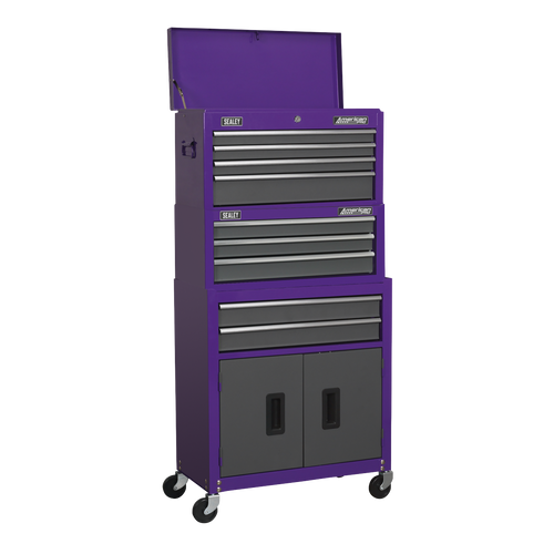Topchest, Mid-Box & Rollcab 9 Drawer Stack - Purple (AP2200BBCPSTACK)