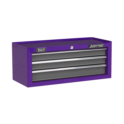 Mid-Box 3 Drawer with Ball-Bearing Slides - Purple/Grey (AP22309BBCP)