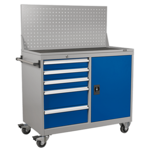 Industrial Mobile Workstation 5 Drawer & 1 Shelf Locker (API1103A)