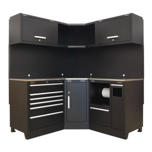 Sealey Premier APMSCOMBO6SS 1.71m Corner Storage System - Stainless Worktop