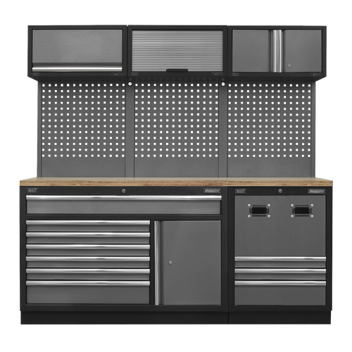 Sealey Superline Pro APMSTACK14W 2.04m Modular Storage System with Pressed Wood Worktop