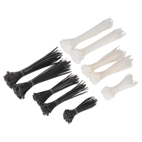 Cable Tie Assortment Black/White Pack of 600 (CT600BW)