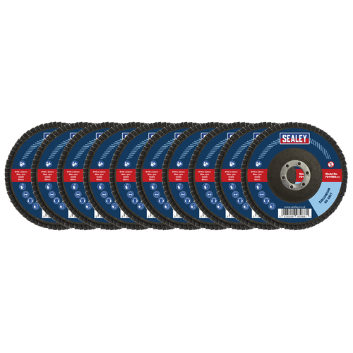Assorted Grit Flap Discs Zirconium ¯115mm ¯22mm Bore - Pack of 10 (FD115MIX)