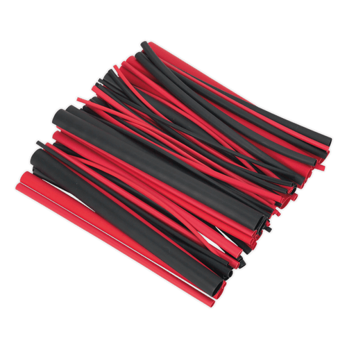 Heat Shrink Tubing Assortment 72pc Black & Red Adhesive Lined 200mm (HSTAL72BR)