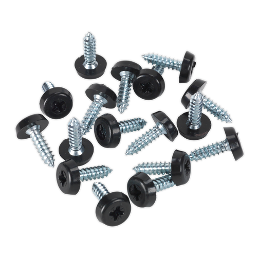 Numberplate Screw Plastic Enclosed Head 4.8 x 18mm Black Pack of 50 (PTNP3)