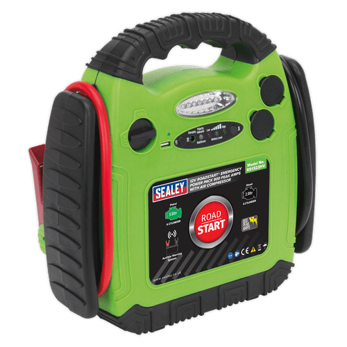 RoadStart¨ Emergency Jump Starter with Air Compressor 12V 900 Peak Amps (RS1322HV)