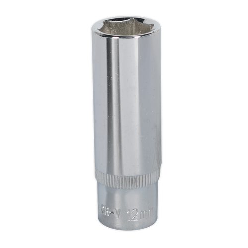 WallDrive¨ Socket 12mm Deep 1/4"Sq Drive Fully Polished (SP1412D)