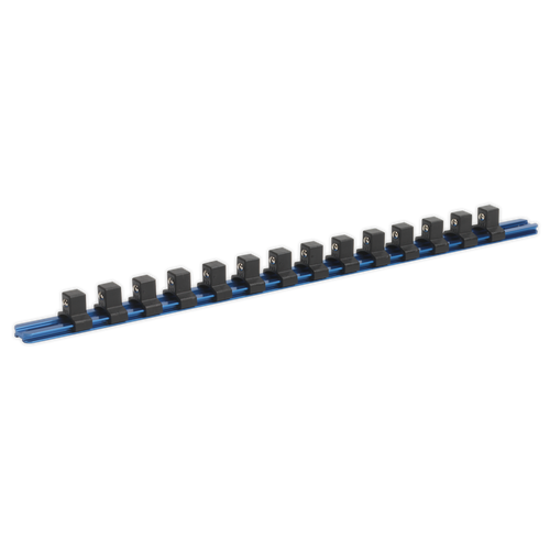 Socket Retaining Rail with 14 Clips Aluminium 1/2"Sq Drive (SR1214)