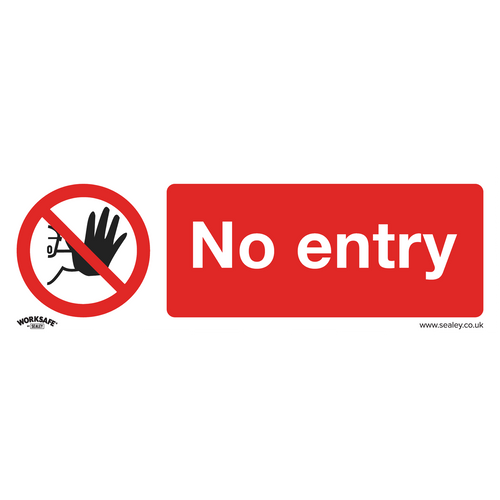 Prohibition Safety Sign - No Entry - Rigid Plastic (SS14P1)