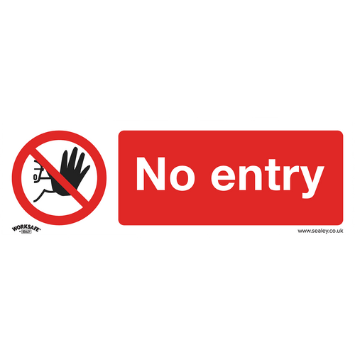 Prohibition Safety Sign - No Entry - Self-Adhesive Vinyl (SS14V1)