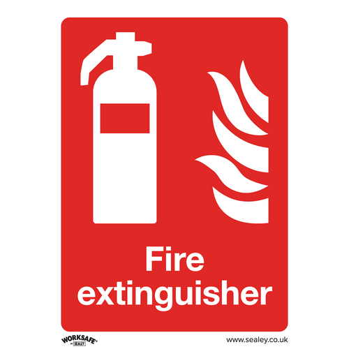 Prohibition Safety Sign - Fire Extinguisher - Rigid Plastic - Pack of 10 (SS15P10)