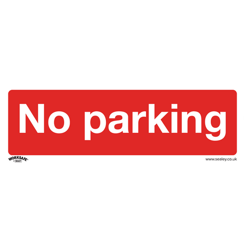 Prohibition Safety Sign - No Parking - Self-Adhesive Vinyl - Pack of 10 (SS16V10)