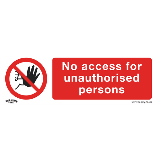 Prohibition Safety Sign - No Access - Self-Adhesive Vinyl - Pack of 10 (SS17V10)