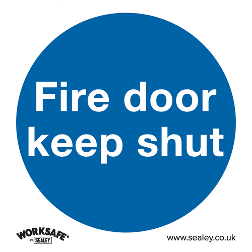 Mandatory Safety Sign - Fire Door Keep Shut - Rigid Plastic - Pack of 10 (SS1P10)