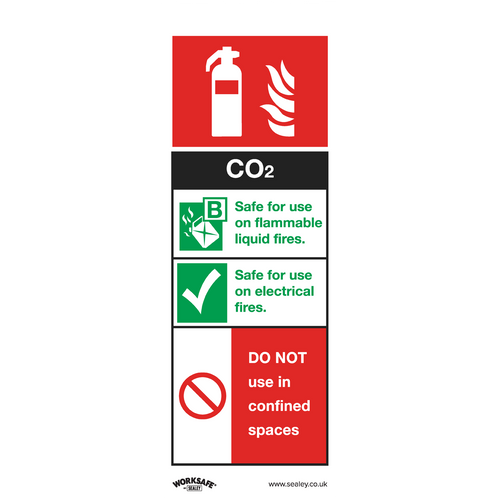 Safe Conditions Safety Sign - CO2 Fire Extinguisher - Rigid Plastic - Pack of 10 (SS21P10)