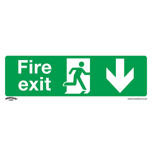 Safe Conditions Safety Sign - Fire Exit (Down) - Self-Adhesive Vinyl (SS22V1)