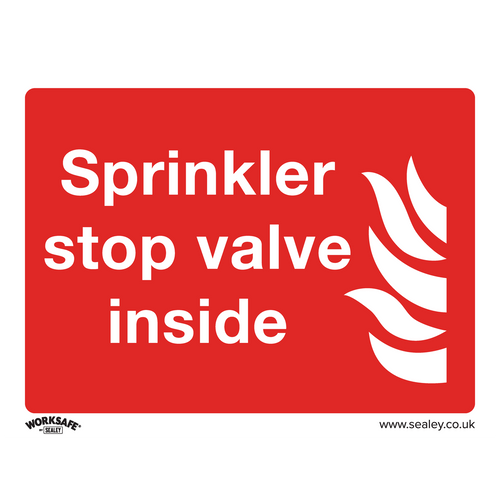 Safe Conditions Safety Sign - Sprinkler Stop Valve - Self-Adhesive Vinyl - Pack of 10 (SS23V10)