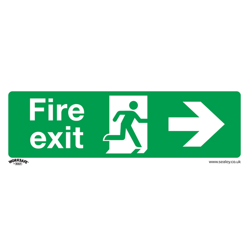 Safe Conditions Safety Sign - Fire Exit (Right) - Rigid Plastic (SS24P1)