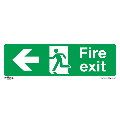 Safe Conditions Safety Sign - Fire Exit (Left) - Self-Adhesive Vinyl (SS25V1)