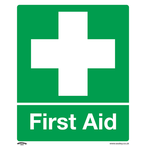 Safety Sign - First Aid - Rigid Plastic - Pack of 10 (SS26P10)