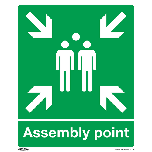Safe Conditions Safety Sign - Assembly Point - Rigid Plastic - Pack of 10 (SS37P10)