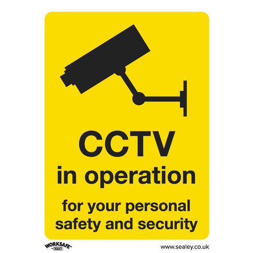 Warning Safety Sign - CCTV - Rigid Plastic (SS40P1)