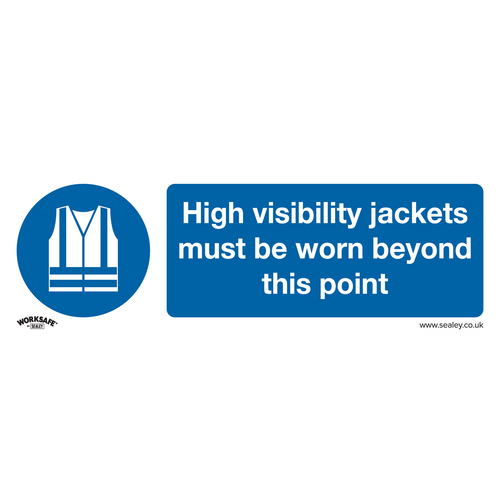 Mandatory Safety Sign - High Visibility Jackets Must Be Worn Beyond This Point - Rigid Plastic (SS9P1)