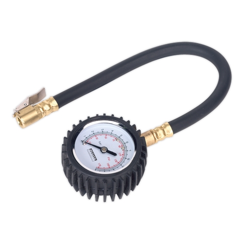 Tyre Pressure Gauge with Clip-On Chuck 0-7bar(0-100psi) (TST/PG6)