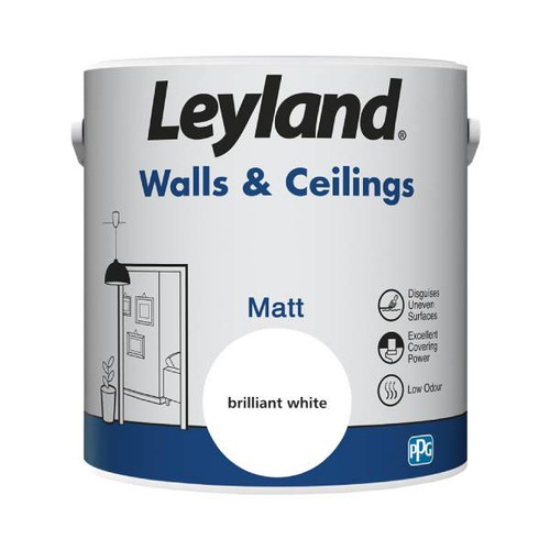 Leyland Retail Walls & Ceilings Matt Brilliant White 423394 2.5L Leyland Retail Walls & Ceilings Matt Brilliant White 423394 2.5L