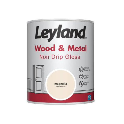 Leyland Retail Wood & Metal Non Drip Gloss Magnolia 423444 0.75L