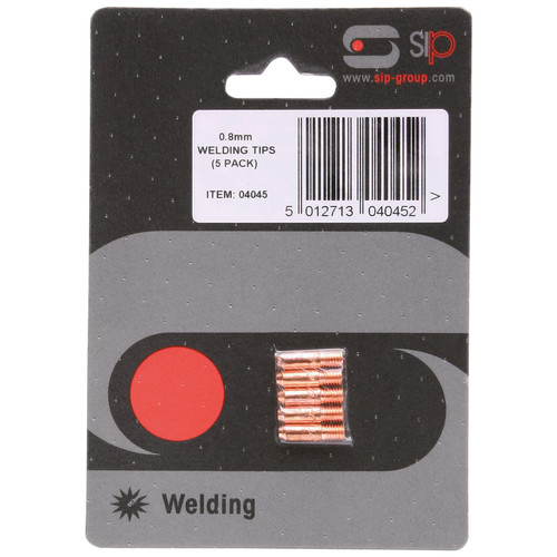 SIP 5x 0.8mm M5 MIG Welding Tip Pack 04045