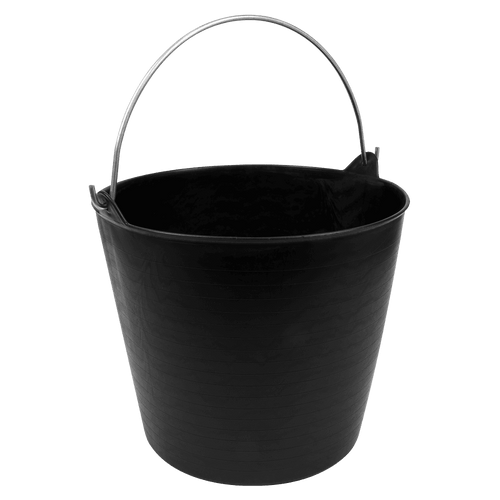 Sealey Heavy-Duty Flexi Tub 26L with Metal Handle - Black