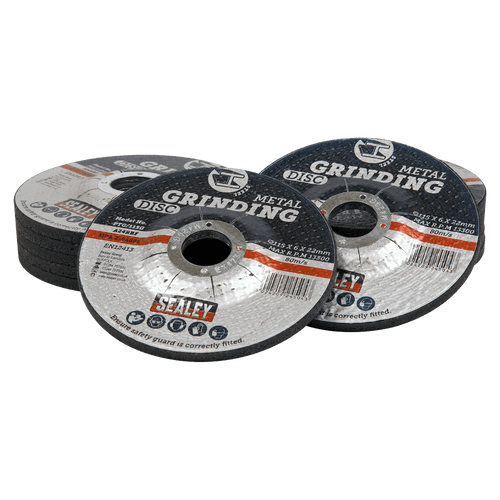 Sealey Grinding Disc ¯115 x 6mm ¯22mm Bore - Pack of 12