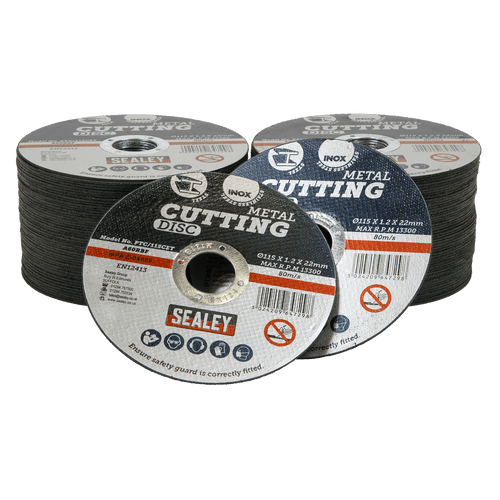 Sealey Cutting Disc Pack of 100 ¯115 x 1.2mm ¯22mm Bore
