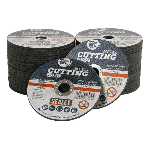 Sealey Cutting Disc Pack of 50 ¯100 x 3mm ¯16mm Bore