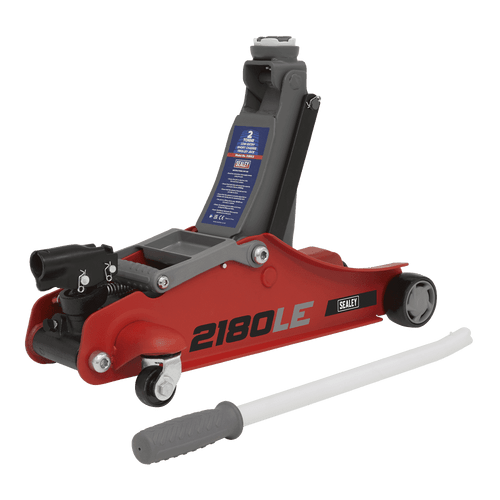Sealey 180¡ Handle Trolley Jack 2 Tonne Low Profile Short Chassis - Red