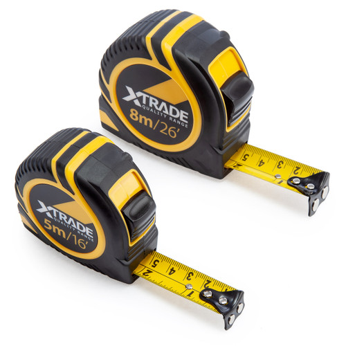XTrade X0900028 Metric/Imperial Tape Measure Twinpack 5m + 8m