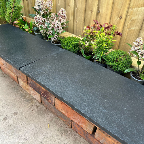 Handcut Black Lime Natural Stone Coping 600 x 290mm Handcut Black Lime Natural Stone Coping 600 x 290mm