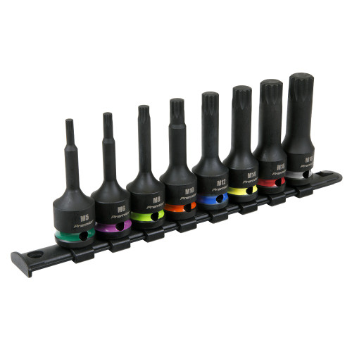 Sealey Spline Impact Socket Bit Set 8pc 1/2"Sq Drive (AK56004) Sealey Spline Impact Socket Bit Set 8pc 1/2"Sq Drive (AK56004)